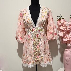 Floral Pink Mini Dress